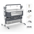 Bassinet for Baby,Automatic Rocking Bassinet with Remote,Wheels, Newborn Bedside Sleeper,Co-sleeper suit 0-6M, Travel Baby Cribs