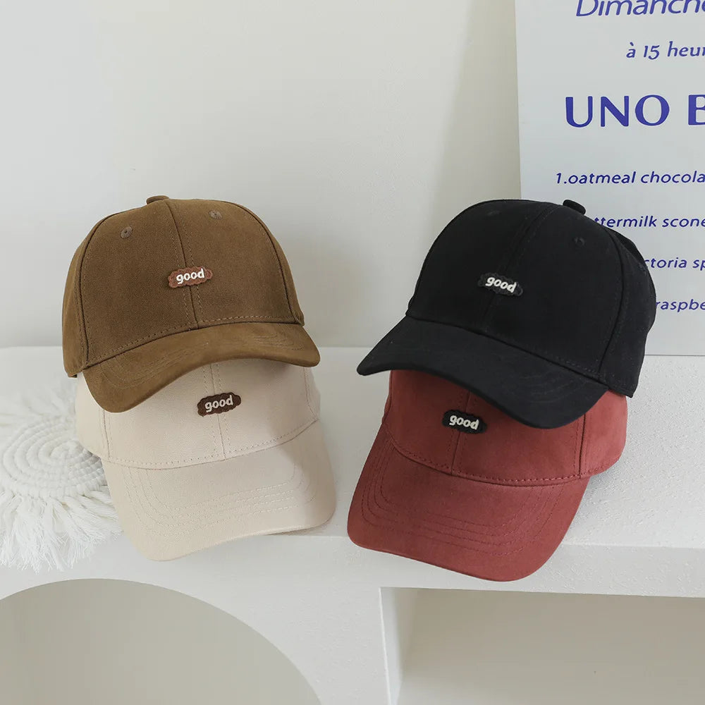 2025 Solid Letter Kids Baseball Cap Pattern Children Girls Boys Sun Hat Autumn Outdoor Adjustable Visor Baby Cap