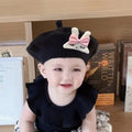 Sweet Cartoon Rabbit Baby Beret Hats Korean Princess Girl Cap Beanies Soft Infant Toddler Artist Painter Caps