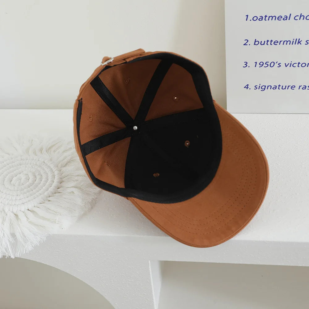 2025 Solid Letter Kids Baseball Cap Pattern Children Girls Boys Sun Hat Autumn Outdoor Adjustable Visor Baby Cap