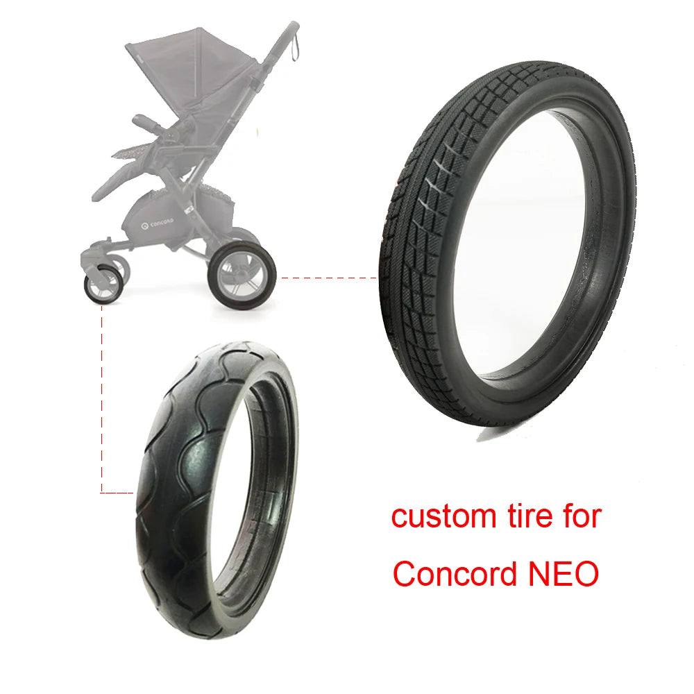 Custom Tire For Concord Neo Front Or Rear Wheel  PU Tubeless Tyre Cover With Tread Baby Buggy Replace Accessories