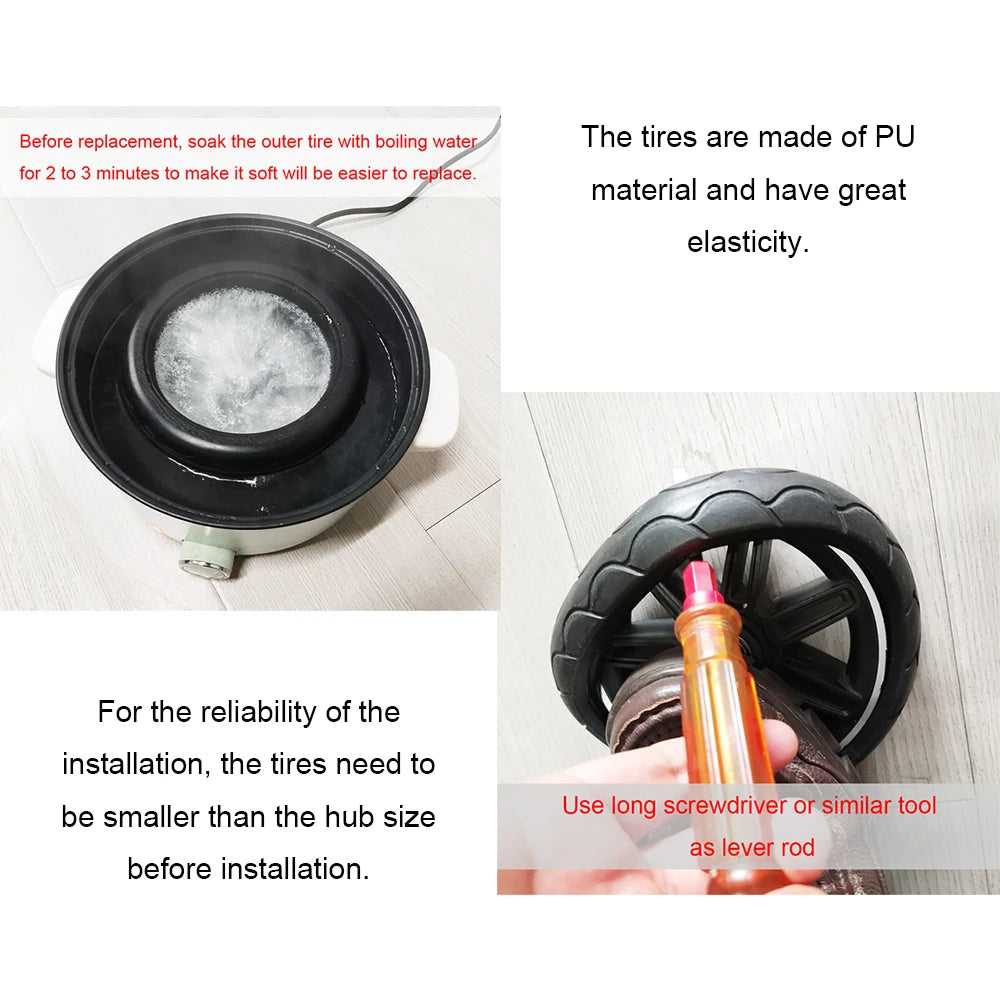 Custom Tire For Concord Neo Front Or Rear Wheel  PU Tubeless Tyre Cover With Tread Baby Buggy Replace Accessories