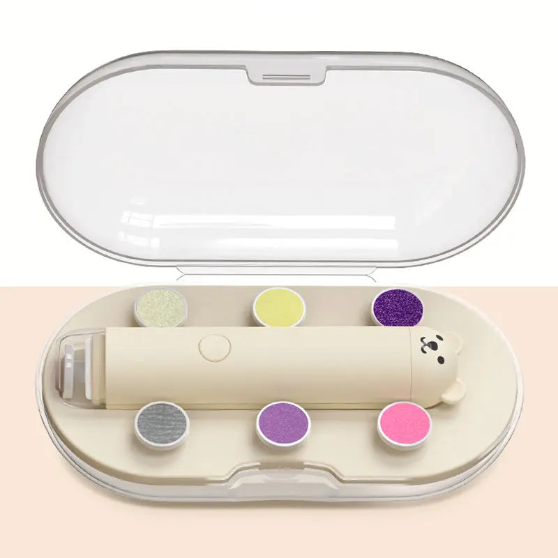 Little Bear Electric Nail Grinder, Electric Nail Polish Remover for Babies, Anti Scratch, Portable Nail Clipper, Nail Trimming