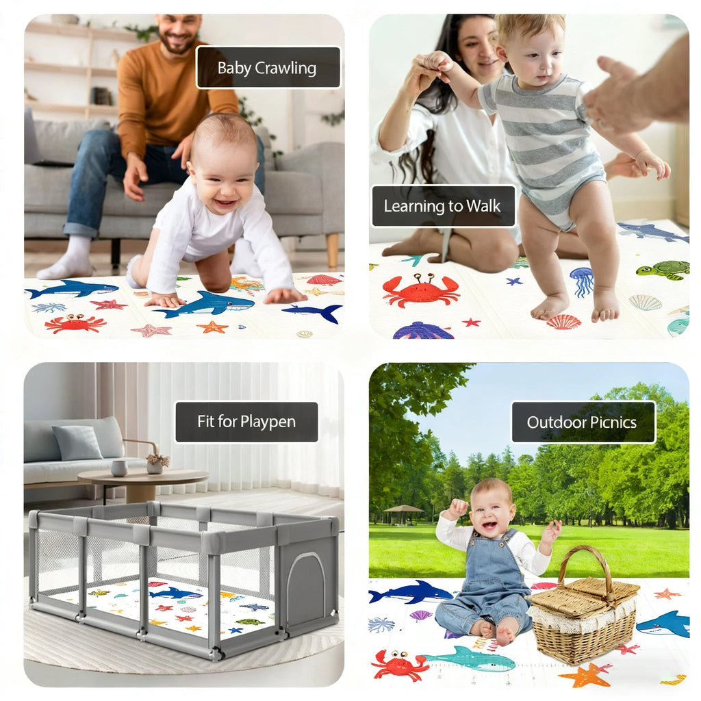 Foldable Extra Soft Non-Toxic Crawling Baby Play Waterproof Floor Mat