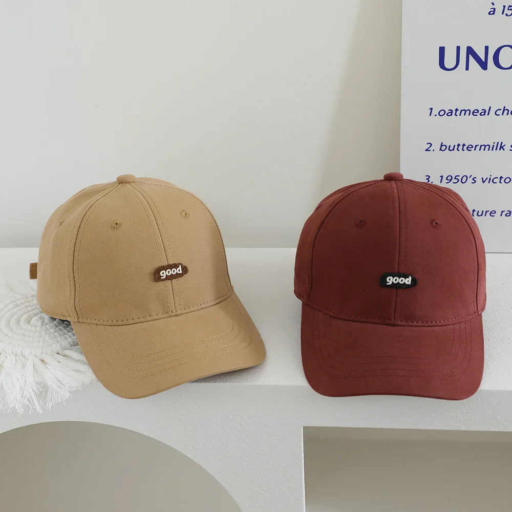 2025 Solid Letter Kids Baseball Cap Pattern Children Girls Boys Sun Hat Autumn Outdoor Adjustable Visor Baby Cap