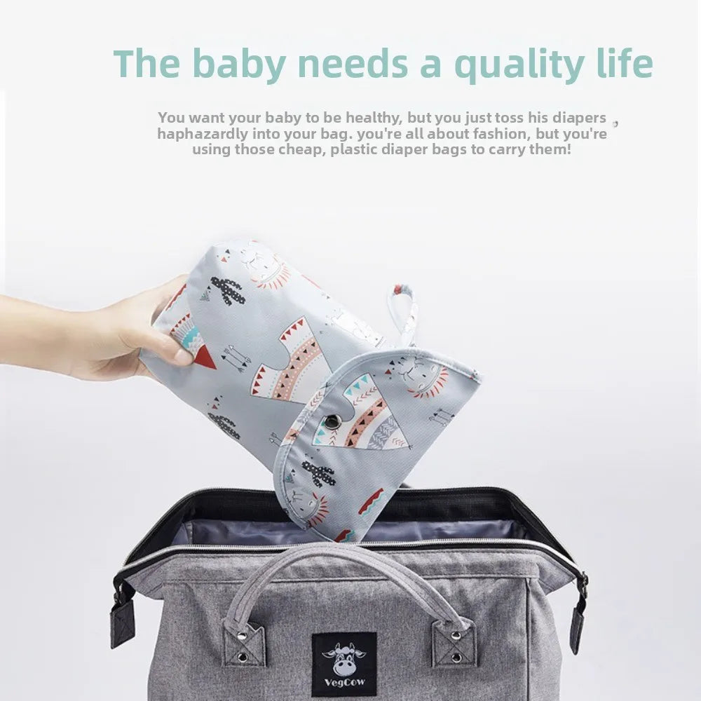 Portable Multi-functional Diaper Bag Waterproof Storage Organizer Nappy Bag Reusable Storage Pouch Stroller Carry